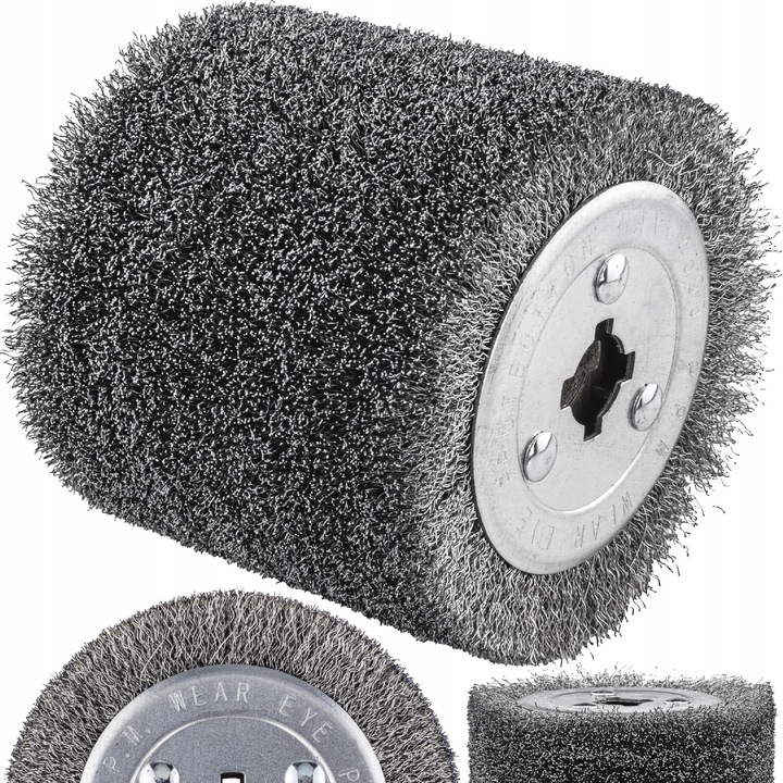 SZCZOTKA DRUCIANA WALCOWA SATYNIARKI SZLIFIERKI 120X100 DREWNA METALU RDZY