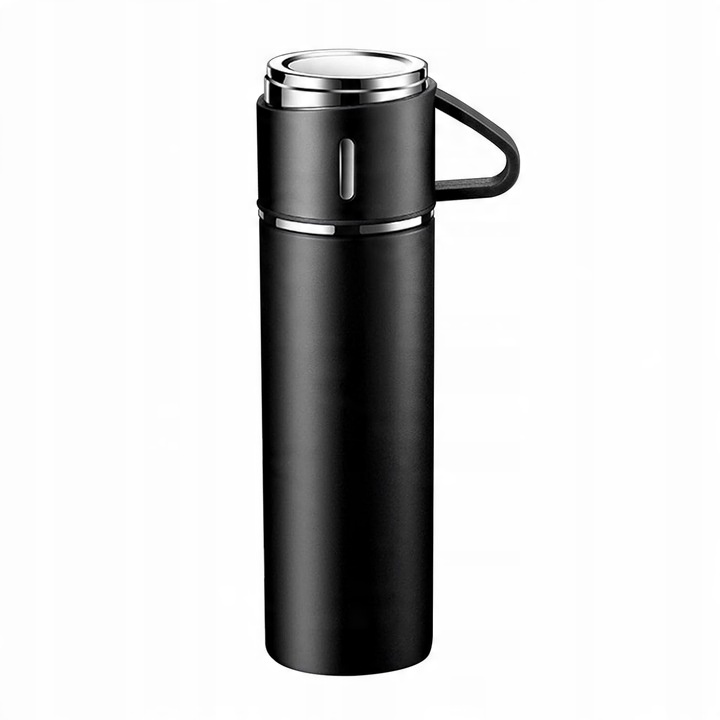 Termos Kubek DO KAWY HERBATY z dzióbkiem VACUUM LOCK STALOWY CZARNY