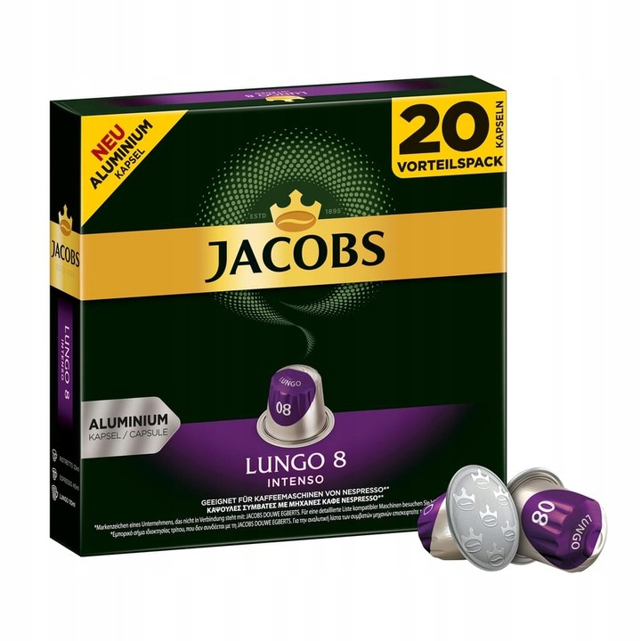 KAWA NESPRESSO JACOBS LUNGO INTENSO 100 kapsułek