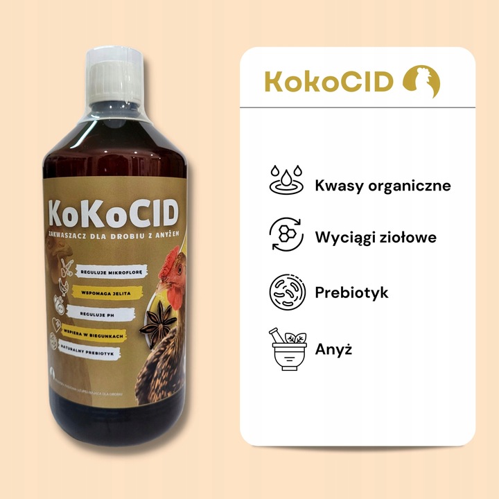 KokoCID 1 kg+GRATIS zakwaszacz dla drobiu muszle