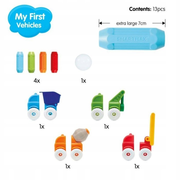 SMARTMAX SMX226 Klocki magnetyczne - Moje pierwsze pojazdy