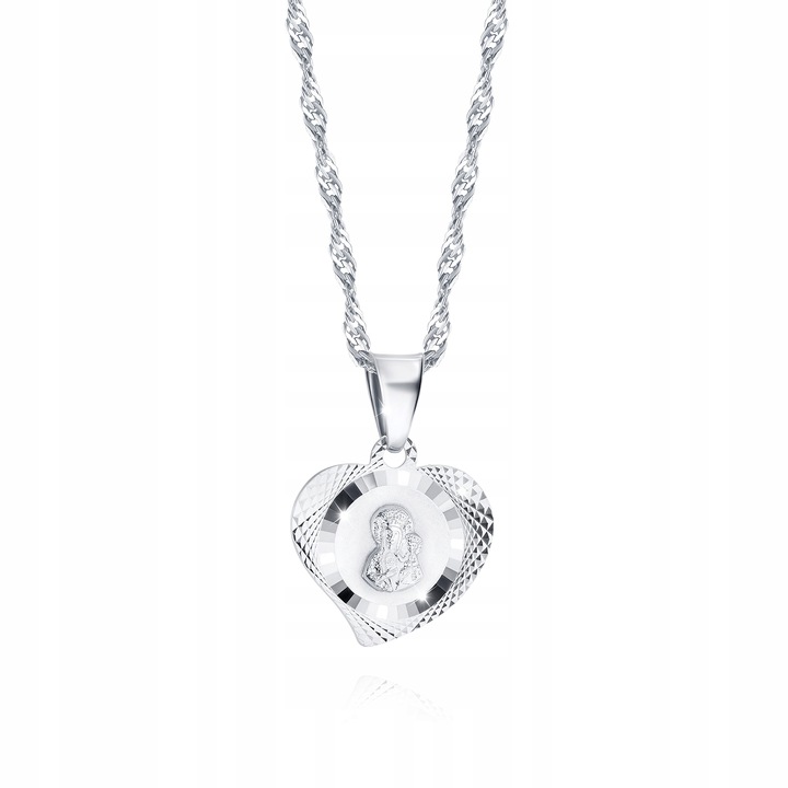 Łańcuszek Srebrny Medalik Naszyjnik 925 Na Komunię Chrzest UPOMINEK GRATIS