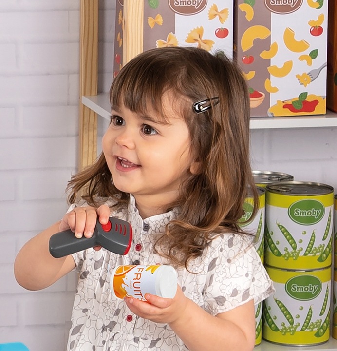 Zabawa w Sklep Skaner Kalkulator Elektroniczna Kasa Smoby Artykuł Spożywcze