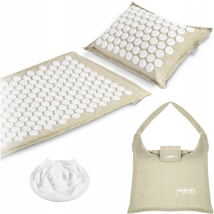 MATA DO AKUPRESURY Z KOLCAMI + PODUSZKA + TORBA