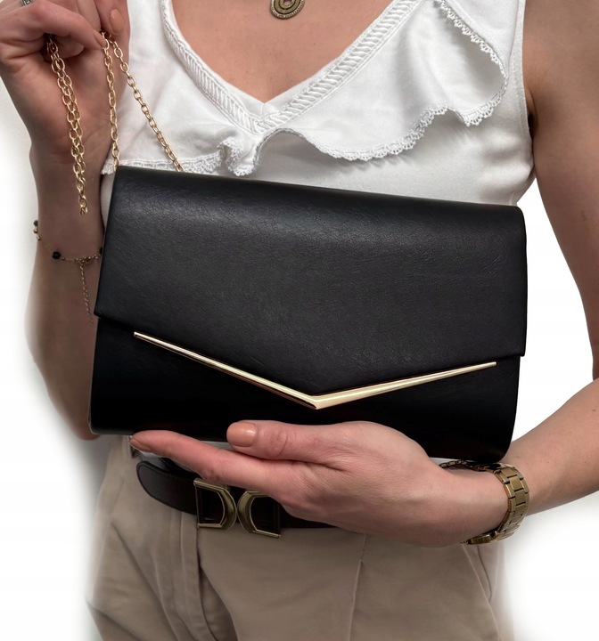 CZARNA torebka kopertówka wizytowa wesele komunia ślub