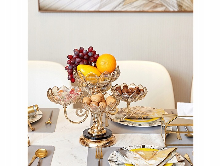 PIĘTROWA PATERA NA CIASTO OWOCE SŁODYCZE OBROTOWA ELEGANCKA DESIGN LOOK