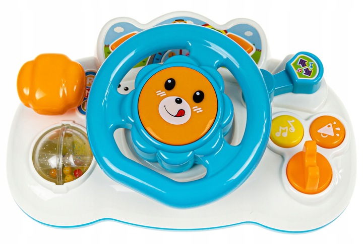 INTERAKTYWNA KIEROWNICA EDUKACYJNA DLA DZIECI KLAKSON DŹWIĘKI ŚWIATŁA