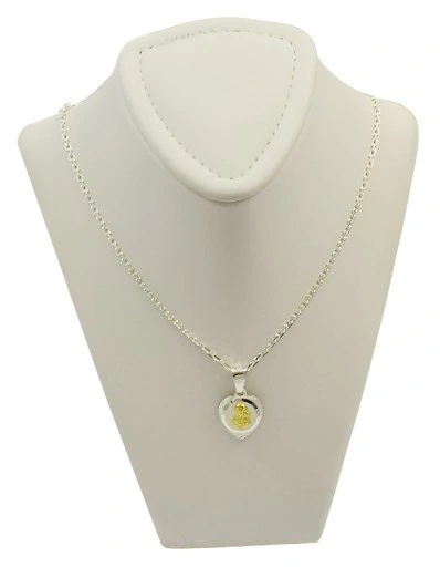 Łańcuszek Srebrny Ankier Diamentowany z Medalikiem Serduszko Grawer Gratis