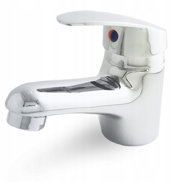 Bateria stojąca umywalkowa kran do umywalki zlewu chromowa niska nablatowa