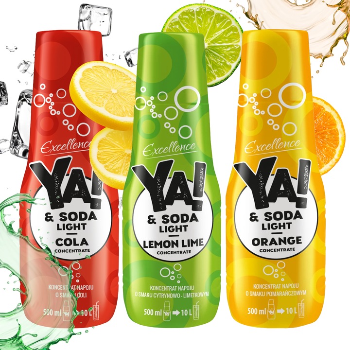 3X SYROP KONCENTRAT DO SATURATORA WODY YA SODA LIGHT COLA LIMONKA BEZ CUKRU