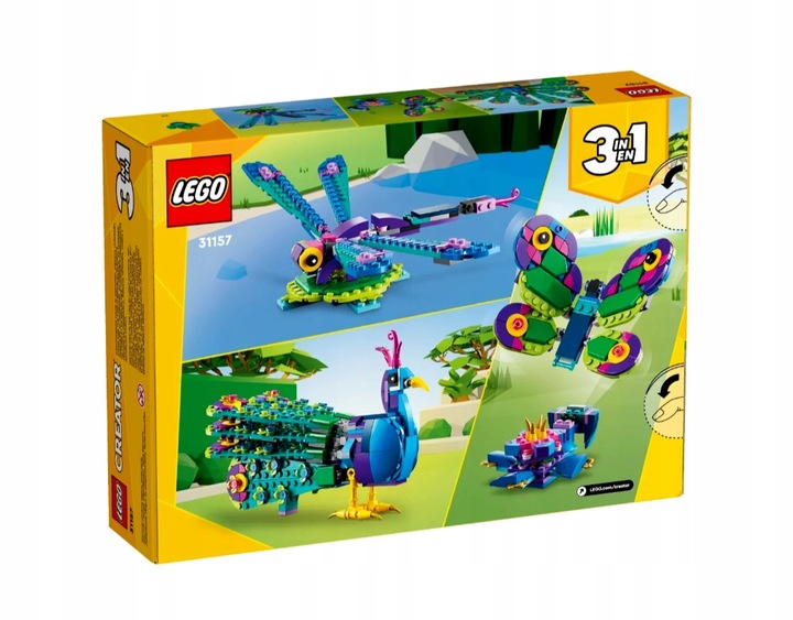KLOCKI LEGO CREATOR 31157 Egzotyczny Paw 3w1 Motyl Ważka