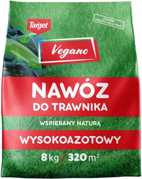 Wysokoazotowy nawóz do trawnika Vegano wspierany naturą 2x8 kg Target 16 kg