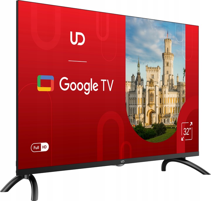 TELEWIZOR UD 32 CALE FULL HD LED GOOGLE SMART TV DVBT HEVC BLUETOOTH WIFI