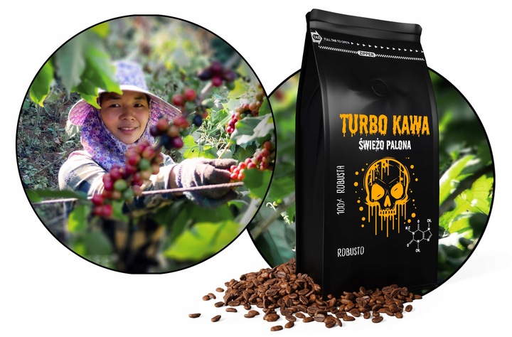 TURBO Kawa ziarnista Do ekspresu 1kg 100% Robusta ROBUSTO