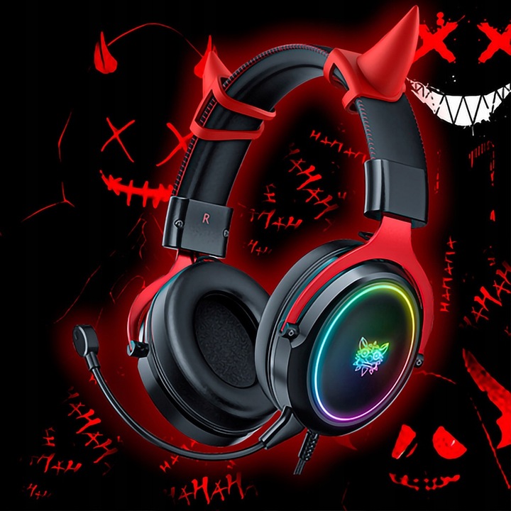 ONIKUMA X10 DEVIL SŁUCHAWKI GAMINGOWE Z MIKROFONEM PRZEWODOWE NAUSZNE DO PC
