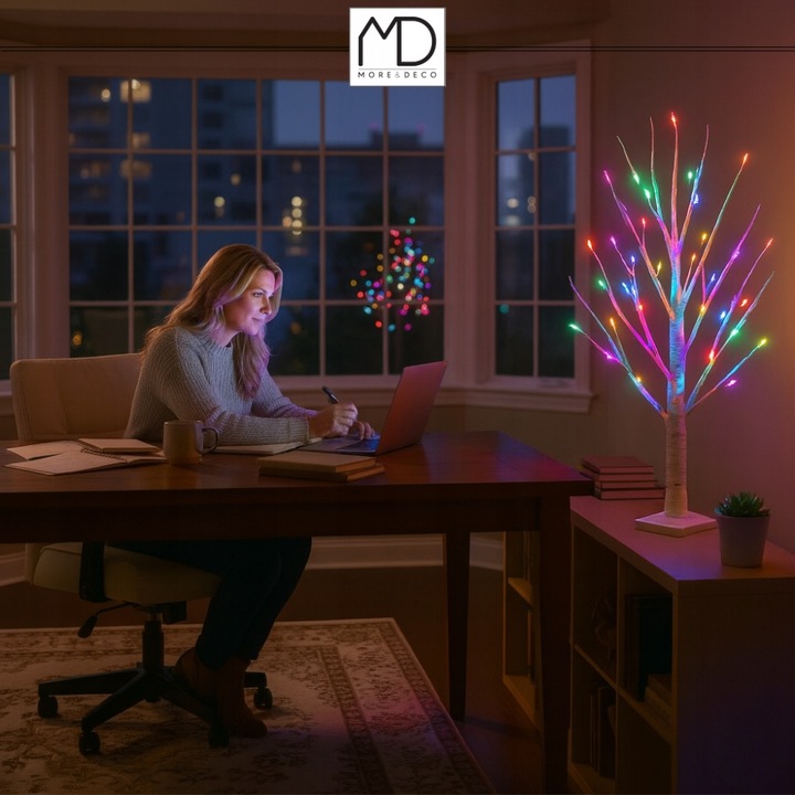 Brzoza led 120cm 48led multikolor drzewko dekoracja bożenarodzenie kolorowy