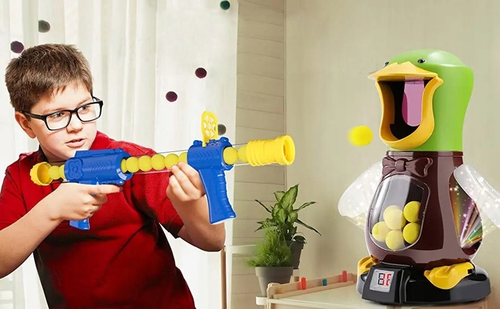 GRA GŁODNA KACZKA STRZELANIE DO CELU PISTOLET