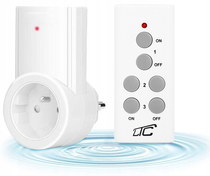 GNIAZDKO SIECIOWE ZDALNIE STEROWANE 2 PILOTY W ZESTAWIE DUŻY ZASIĘG 30M