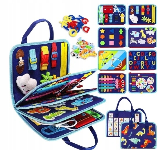 Tablica Manipulacyjna Sensoryczna dla Dzieci Miękka Edukacyjna Montessori