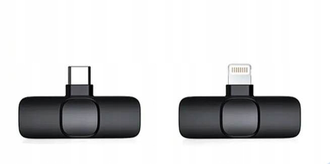 2xMIKROFON KRAWATOWY BEZPRZEWODOWY PRZYPINANY USB-C Lightning do IPhone 2w1