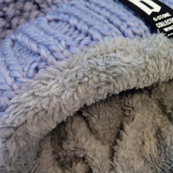 ZIMOWA CZAPKA Z KOMINEM DAMSKA KOMINIARKA Z POMPONEM POLAREM NA SUWAK