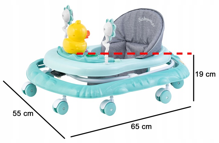 INTERAKTYWNY CHODZIK JEŹDZIK DLA DZIECI SKŁADANY 2 KOLORY KACZKA