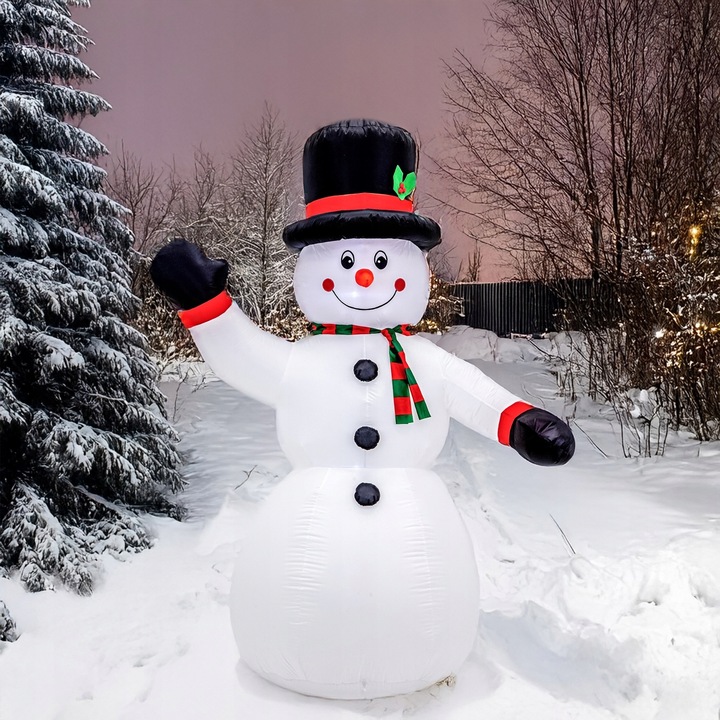 BAŁWAN nadmuchiwany ŚWIECĄCY DUŻY pompowany LED 180cm dmuchaniec