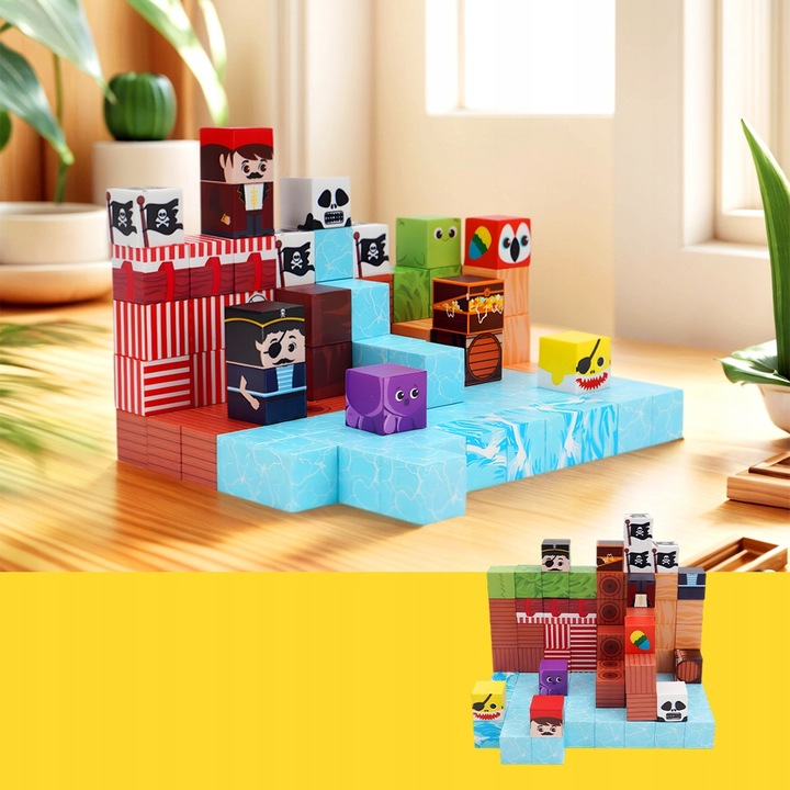 KLOCKI MAGNETYCZNE SZEŚCIANY DLA DZIECI 100 KLOCKÓW MODUŁY EDUKACYJNE STEM