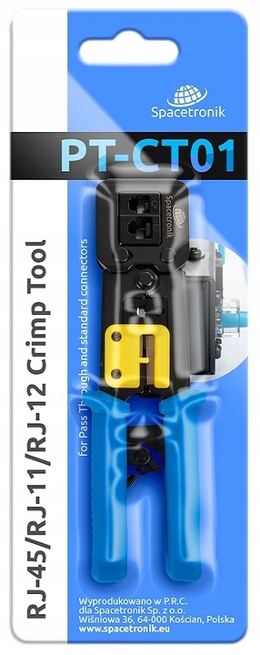 Zaciskarka RJ45 Przelotowa Złącz Wtyków RJ-45 Zaciskacz Złączek RJ 45 11 12