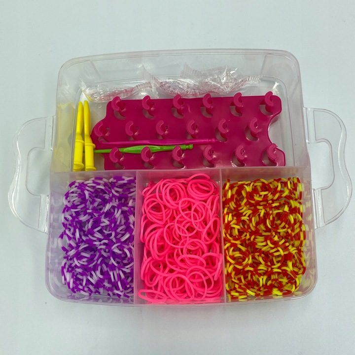Zestaw do robienia bransoletek z gumek gumki KUFEREK div dla dziewczynki