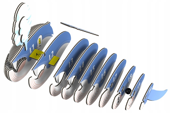Wieloryb Płetwal Błękitny Eugy. Eko Układanka 3D