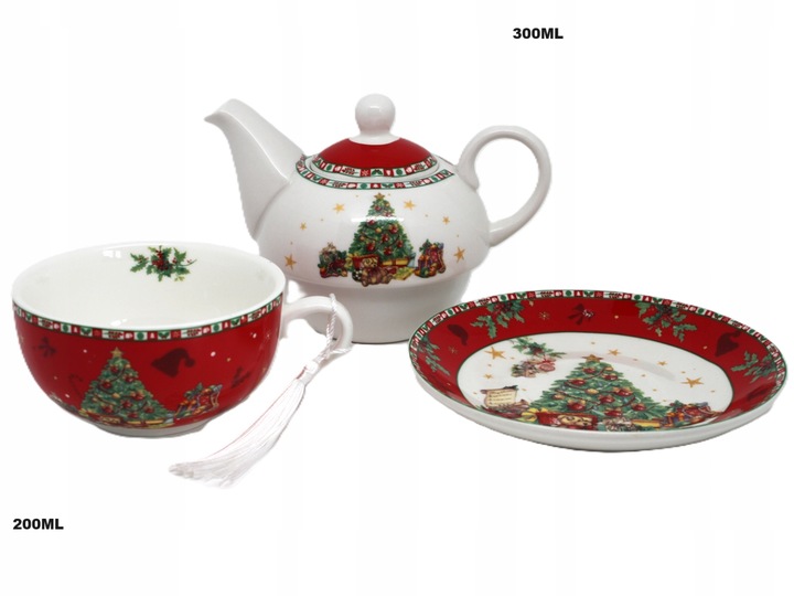 ŚWIĄTECZNY DZBANEK Z FILIŻANKĄ TEA FOR ONE