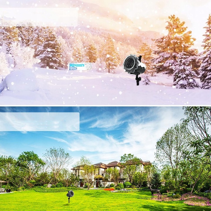 ŚWIĄTECZNY PROJEKTOR LED LASEROWY 16 slajdów 64 MOTYWÓW z pilotem