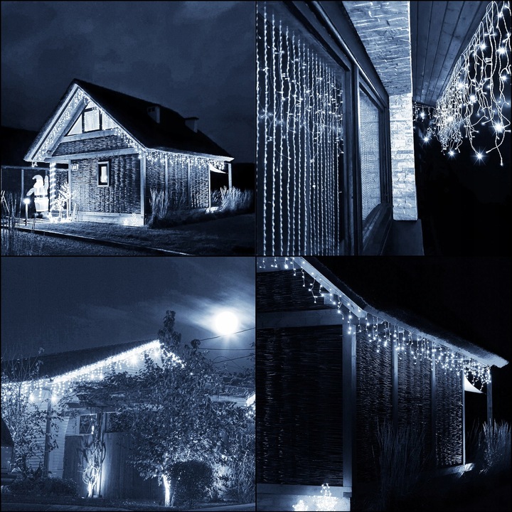 SOPLE 500 LED LAMPKI ZEWNĘTRZNE 22,5m TIMER FLASH KURTYNA GIRLANDA ŚWIETLNA