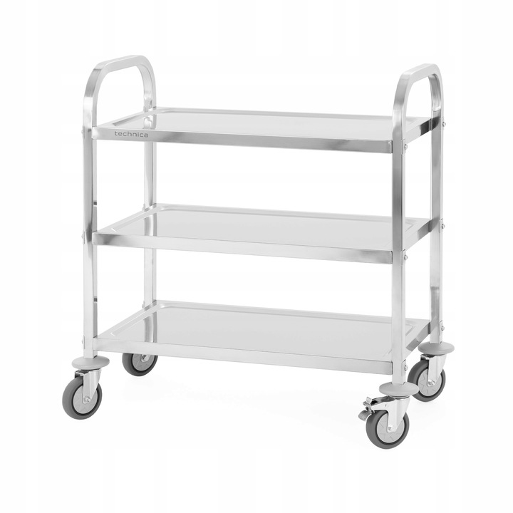 Wózek kelnerski mobilny 225 kg 3 półki maty wygłuszające stalowy TECHNICA