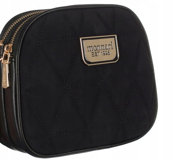 MONNARI Efektowna torebka listonoszka na pasku z łańcuszkiem Zamsz