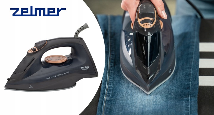 ZELMER ŻELAZKO PAROWE PAROWNICA UBRAŃ SAMOCZYSZCZĄCE CERAMICZNE 2400W
