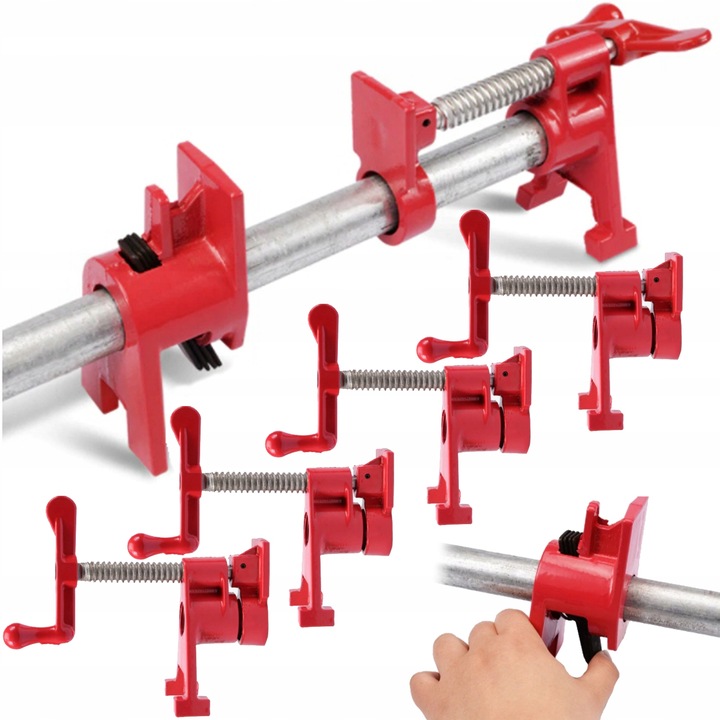 4x ŚCISK STOLARSKI RUROWY BEZKOŃCOWY 3/4 ZACISK