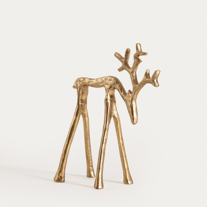 Renifer dekoracja ozdoba figurka świąteczna AGRI złoty 20x18cm HOMLA
