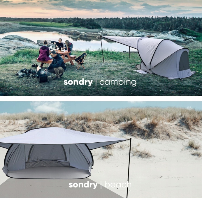 Sondry Namiot plażowy Pop Up dla 3-4 osób, z żaglem UV UPF 50+