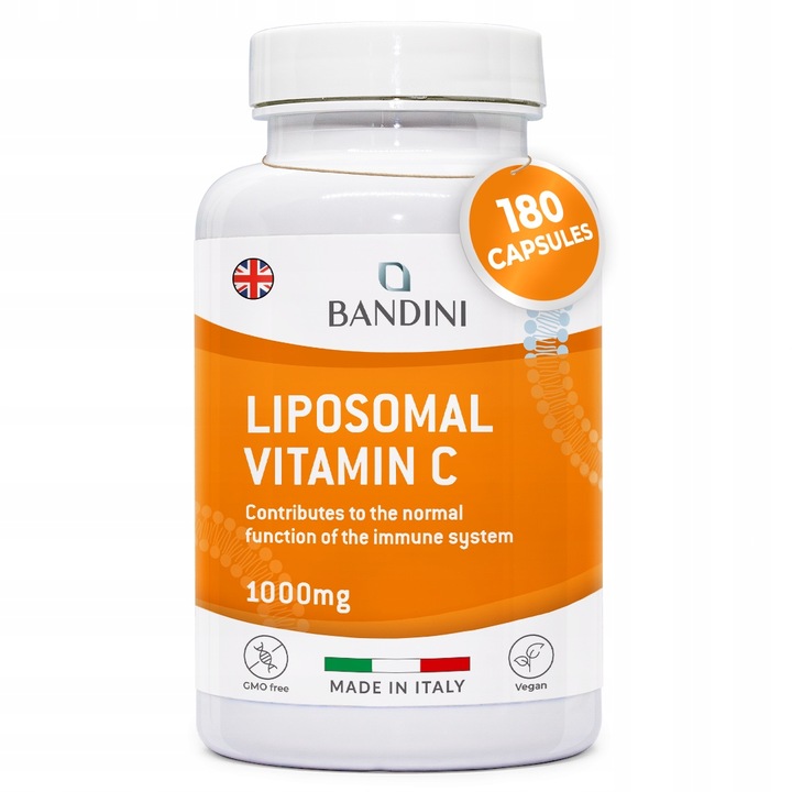 Bandini Wegańska Liposomalna Witamina C 180 kapsułek Wysoka wytrzymałość