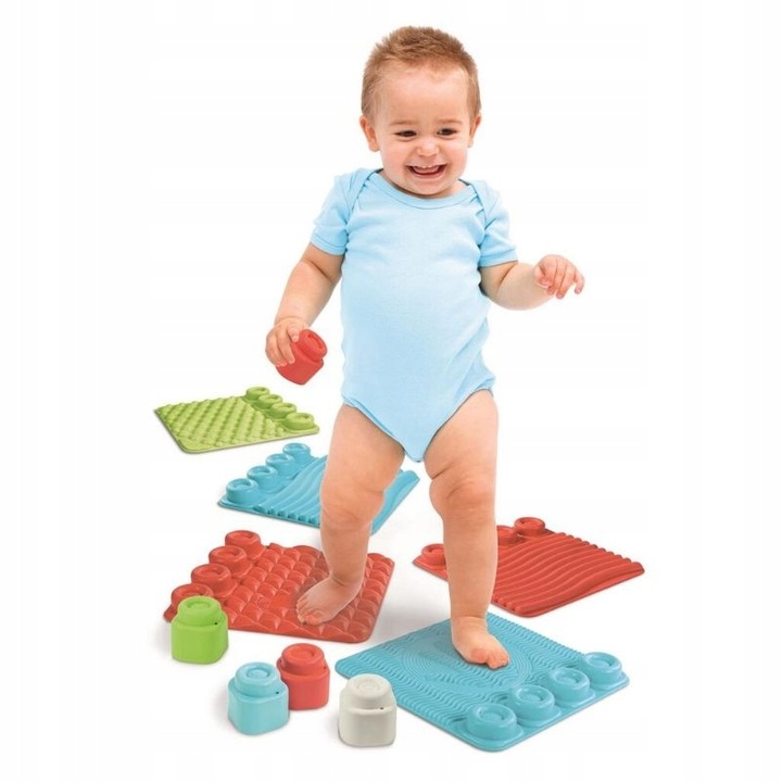 CLEMMY ŚCIEŻKA SENSORYCZNA Mięciutka mata + pachnące klocki, dla maluszka