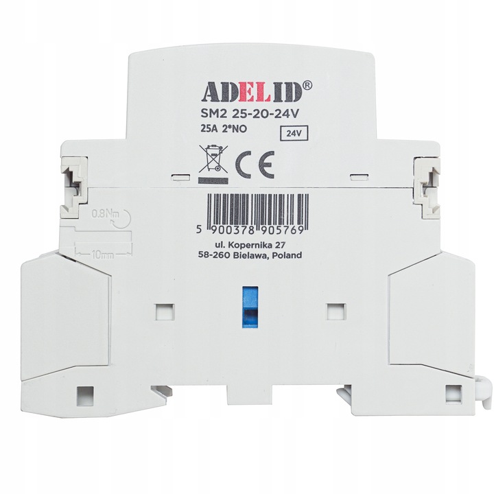 STYCZNIK MODUŁOWY 25-20 24V 20A 25A 1P 2NO 1-FAZ