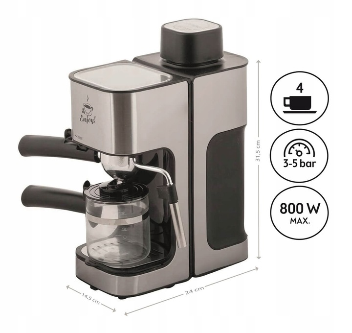 Ekspres do Kawy Kolbowy Ciśnieniowy First Austria – Wysoka Jakość!