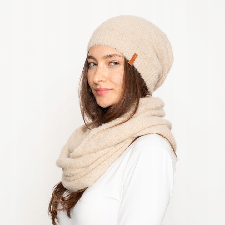 Alpaka Komplet (Czapka z Ściągaczem + Komin)