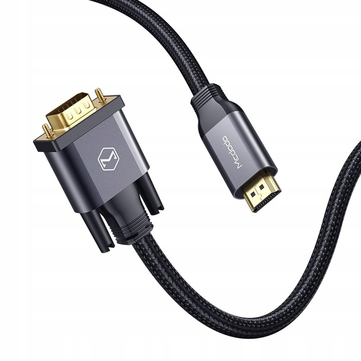 MCDODO KABEL ADAPTER KONWERTER HDMI NA VGA D-SUB DO MONITORA PROJEKTORA 2M