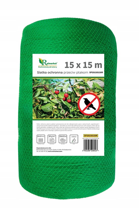 Siatka ochronna na oczko wodne basen liście 15x15m +KOTWY przeciw liściom