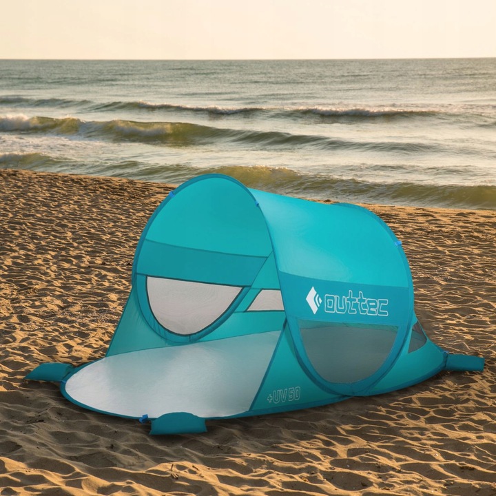 NAMIOT PLAŻOWY SAMOROZKŁADAJĄCY PARAWAN ZAMYKANY OKIENKO POP UP UV50 OUTTEC