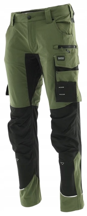 SPODNIE robocze ELASTYCZNE męskie KHAKI taktyczne OLIWKA nylon SOFSTHELL 56