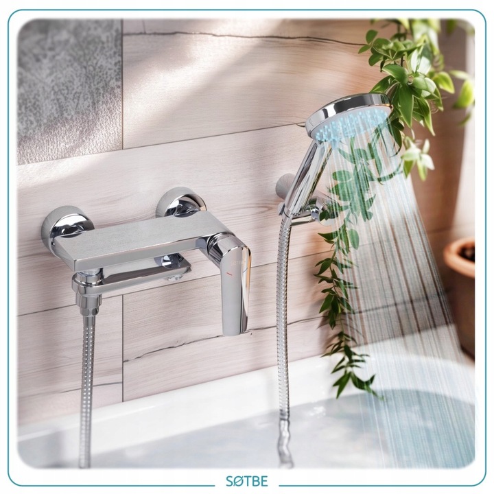 Bateria wannowa ścienna z ruchomą wylewką Kran do wanny z prysznicem SOTBE